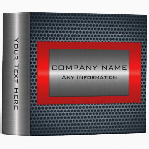 Metallic Red Stainless Grey Steel Hole Look Binder