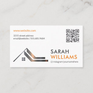 Metallic Roof Top   Real Estate Agent   QR Code Business Card
