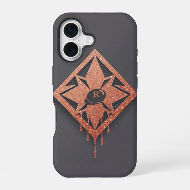 Metallic Rose Diamond iPhone 16 Case (Back)