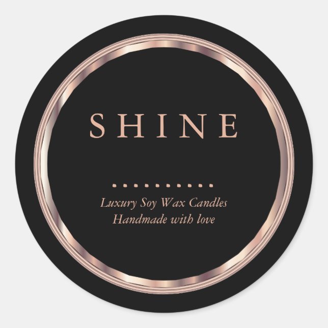 Metallic Rose Gold and Black Labels (Front)