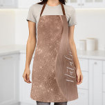 Metallic Rose Gold Glitter Personalized Apron<br><div class="desc">Easily personalize this rose gold brushed metal and glamourous faux glitter patterned apron with your own custom name.</div>