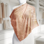 Metallic Rose Gold Glitter Personalized Bandana<br><div class="desc">Easily personalize this rose gold brushed metal and glamourous faux glitter patterned bandana with your own custom name.</div>