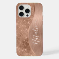 Metallic Rose Gold Glitter Personalized