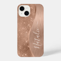 Metallic Rose Gold Glitter Personalized