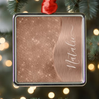 Metallic Rose Gold Glitter Personalized