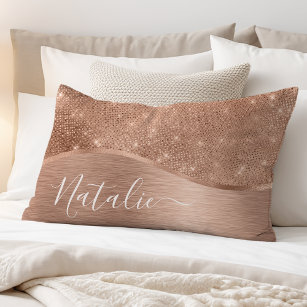 Metallic Rose Gold Glitter Personalized Pillowcase
