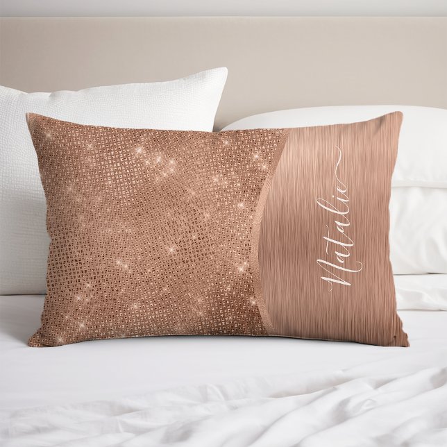Metallic Rose Gold Glitter Personalized Pillowcase (Creator Uploaded)