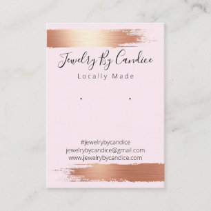 Metallic Rose Gold Handmade Jewellery Display Card