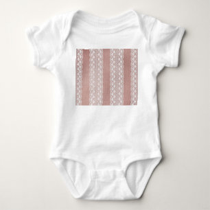 Metallic rose gold, off-white lace texture. baby bodysuit