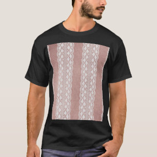 Metallic rose gold, off-white lace texture. T-Shirt