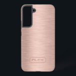 Metallic rose-gold texture, custom monogram samsung galaxy case<br><div class="desc">Simple rose-gold texture with customizable monogram.</div>