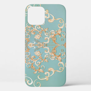 Metallic Rose Quartz: Glossy Texture iPhone 12 Case