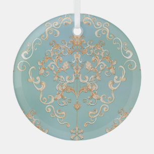 Metallic Rose Quartz: Glossy Texture Glass Ornament
