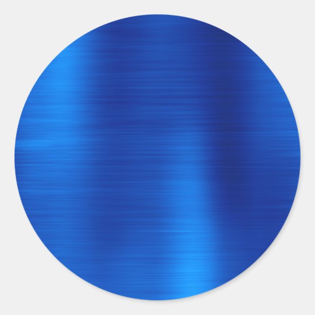 Metallic Royal Blue Blank Classic Round Sticker (Front)