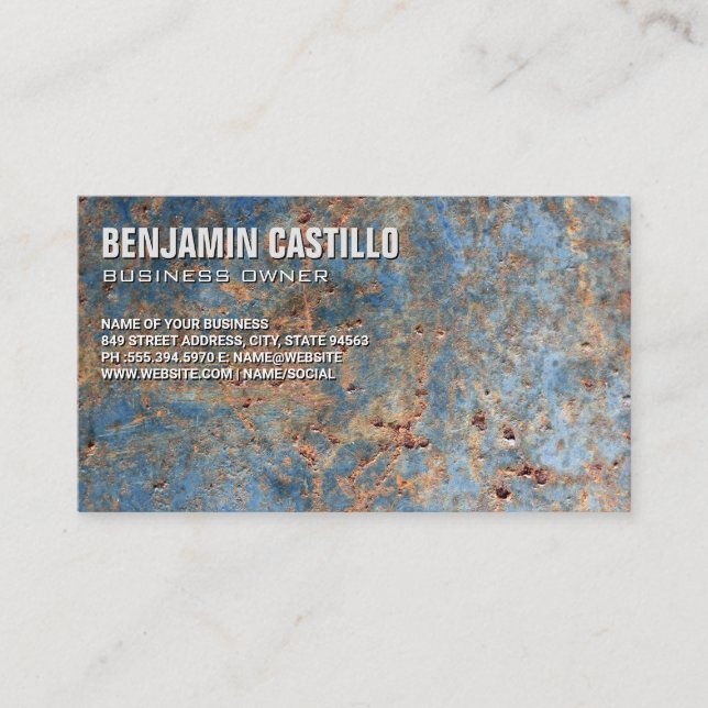 Metallic Rustic Background Business Card (Front)