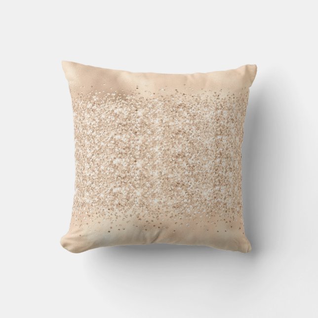 METALLIC SATIN CHAMPAGNE SPARKLE THROW  THROW PILLOW (Front)