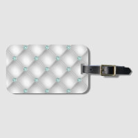 Metallic Satin White Mint Green Bling 