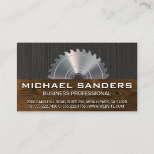 Metallic Saw Wood Panel Business Card