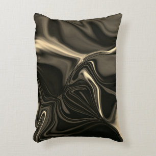Metallic sepia curves over dark background accent pillow