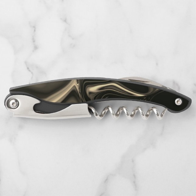 Metallic sepia undulations over dark background corkscrew (Front)