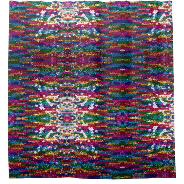 Metallic Sequins Glitter Abstract Pixel Pattern (Front)