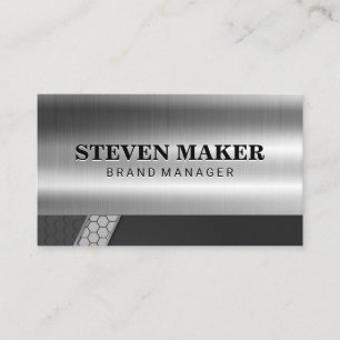 Metallic Shine Industrial Geometric Business Card