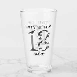 Metallic Silver 18th birthday Glass