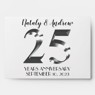 Metallic Silver 25th Wedding Anniversary Envelope