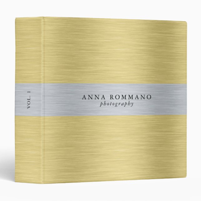 Metallic silver and gold stripes binder (Front/Spine)
