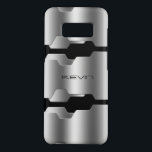 Metallic Silver & Black Geometric Design Case-Mate Samsung Galaxy S8 Case<br><div class="desc">Elegant modern image of metallic grey silver tone geometric masculine design. Changeable background and customizable monogram.</div>