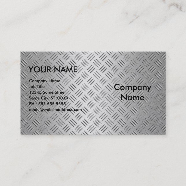 Metallic Silver Business Card (Front)
