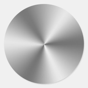 Metallic Silver Classic Round Sticker
