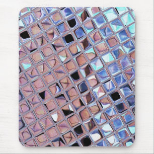 Metallic Silver Disco Ball Mirrors Faux Mouse Pad