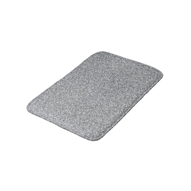 Metallic Silver Glitter Bath Mat (Angled)