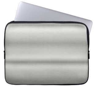 Metallic Silver Grey Brushed Aluminum Laptop Sleeve