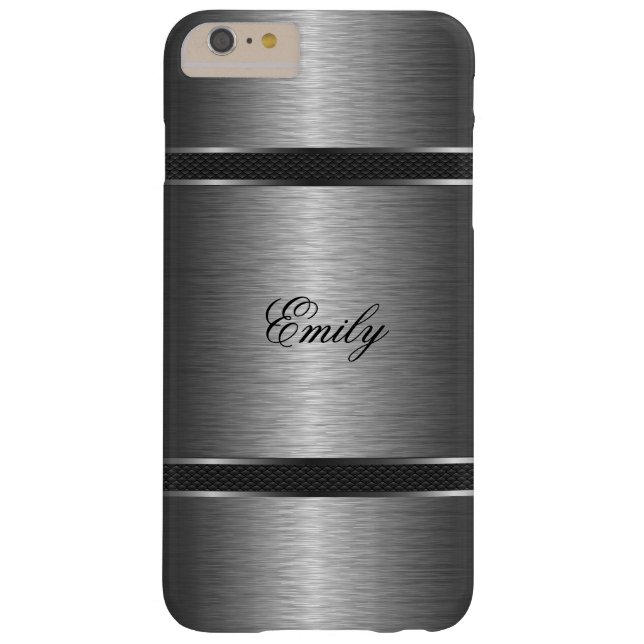 Metallic Silver Grey Brushed Aluminum Look Case-Mate iPhone Case (Back)