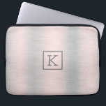 Metallic silver-grey brushed aluminum look laptop sleeve<br><div class="desc">Slick metallic silver-grey brushed aluminum background.</div>