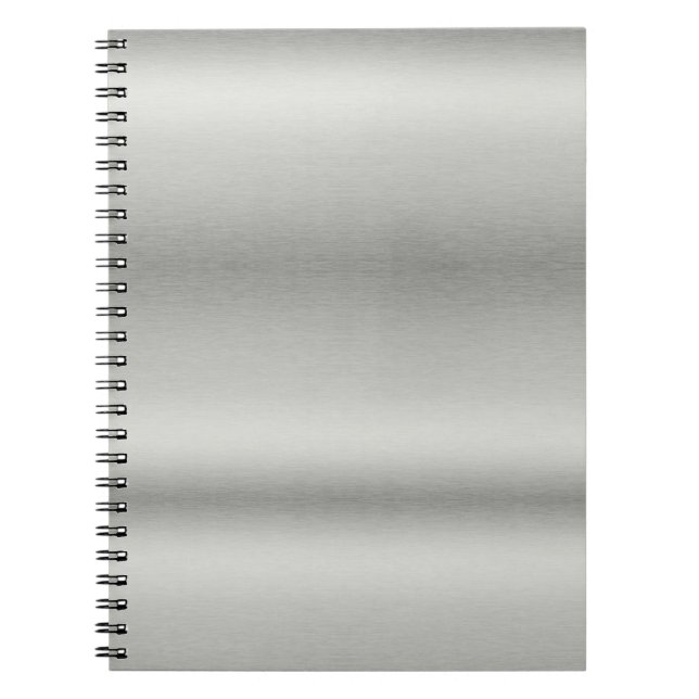 Metallic Silver Grey Brushed Aluminum  Notebook (Front)