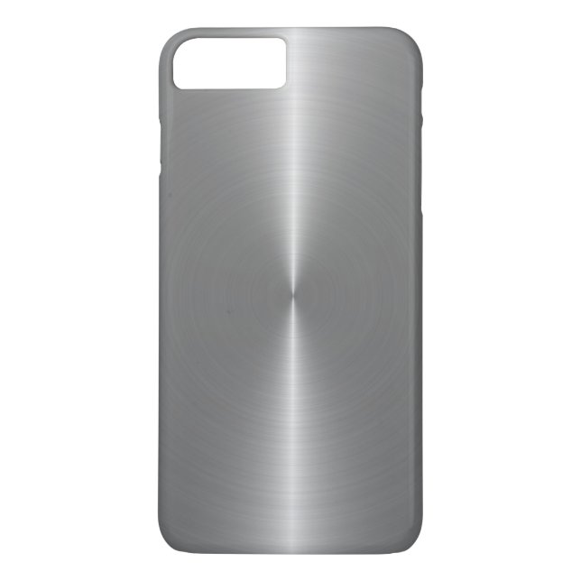 Metallic Silver-Grey Faux Stainless Steel Look Case-Mate iPhone Case (Back)