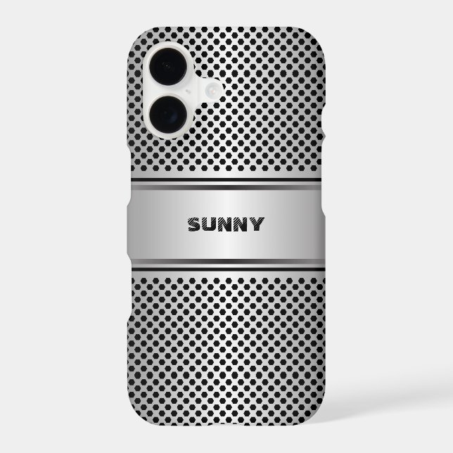 Metallic silver-grey geometric design (Back)