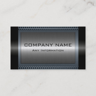 Metallic Silver Grey Steel Metal Hole Look #17 Business Card