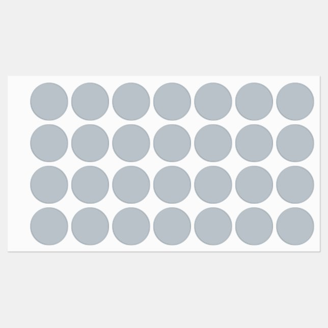 Metallic Silver Iron-On Label 1 Inch Round (Sheet)