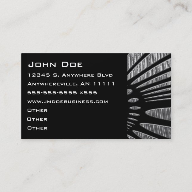 Metallic Silver Ray Accent Business Card (Front)