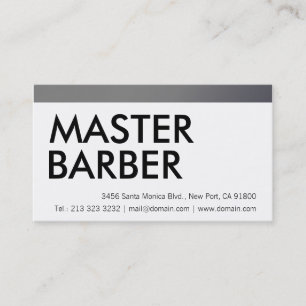 Metallic Silver Razor‑Edge Barber Business Card