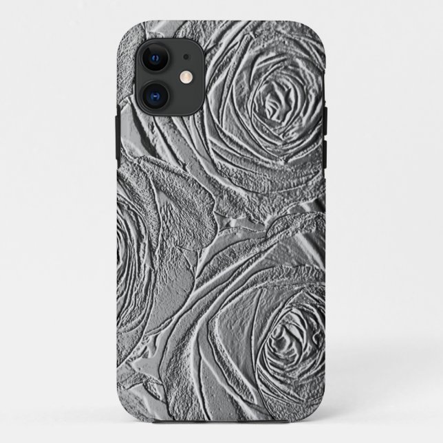 Metallic Silver Roses iPhone 5 Case (Back)