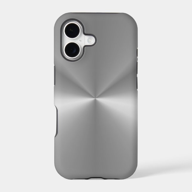 Metallic Silver Shiny iPhone Case (Back)