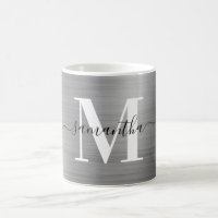 Metallic Silver Signature Monogram