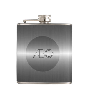 Metallic Silver Stainless Steel Metal 2 Hip Flask