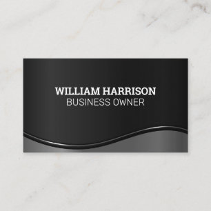Metallic Silver Wave Background Business Card