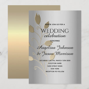 Metallic Silver Wedding Invitation